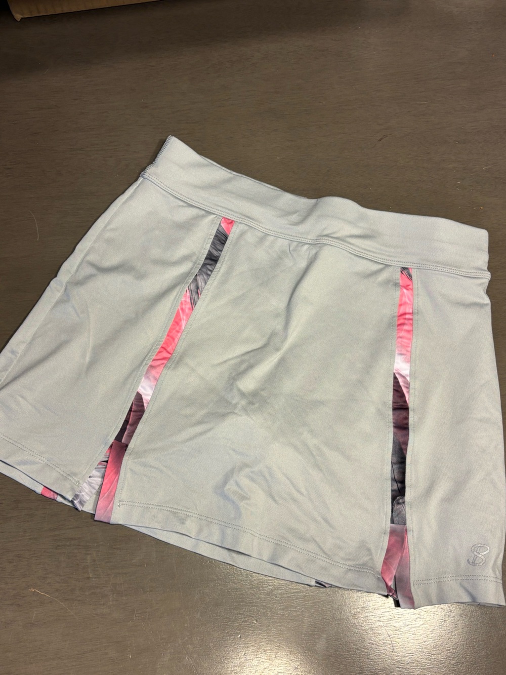 Light Gray Golf Skort with Pink Accent